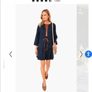 TUCKERNUCK Navy Leather detail a line fit Tuckernuck dress